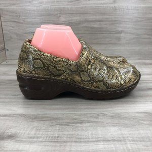 Bolo by Born Clogs Women's 10 Snake Skin Print Slip On Shoes